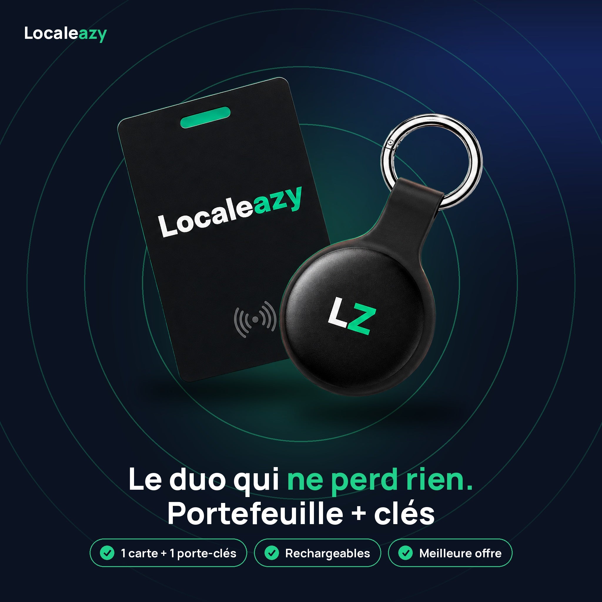 Pack Duo Localeazy : carte et porte-clés LZ