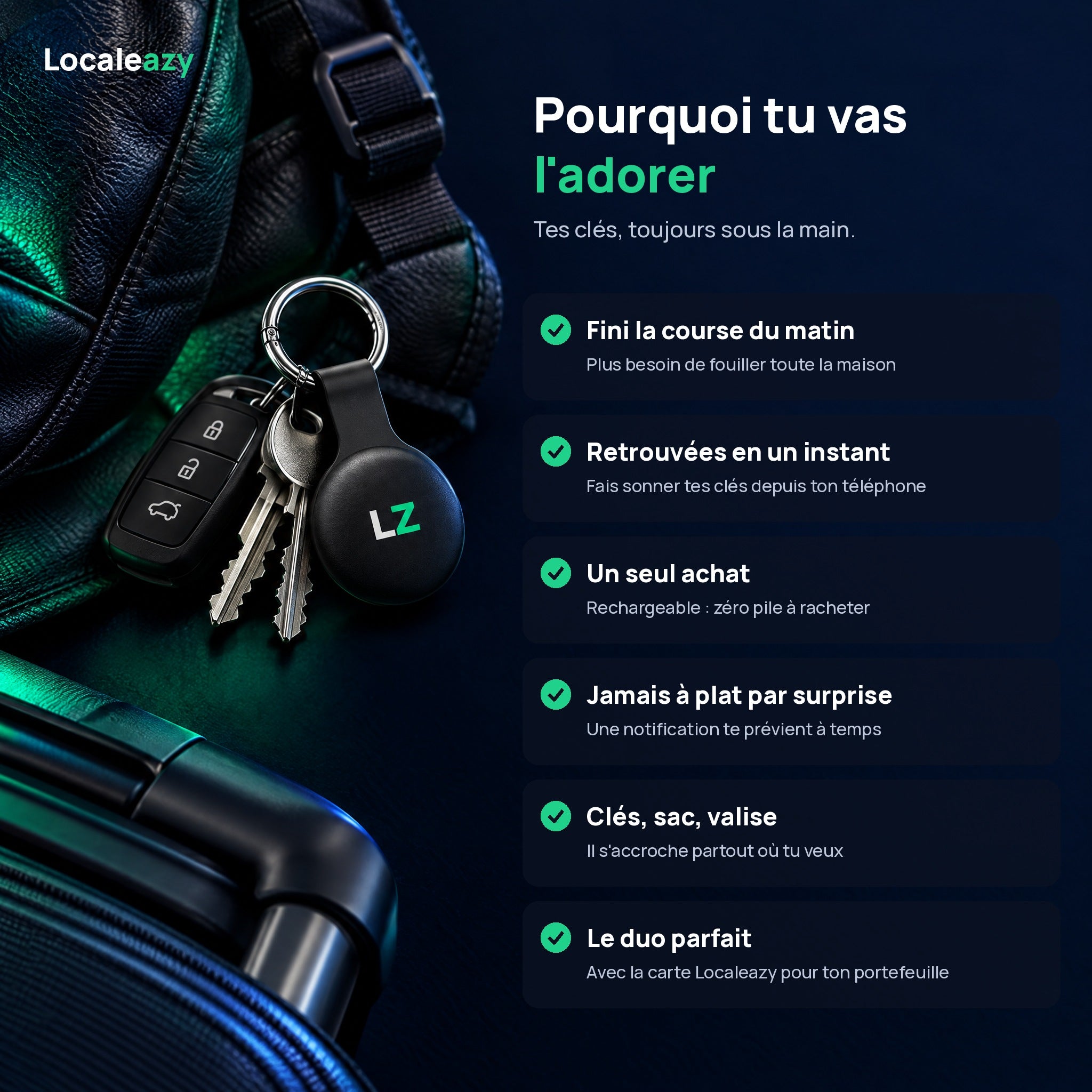 Bénéfices du porte-clés Localeazy