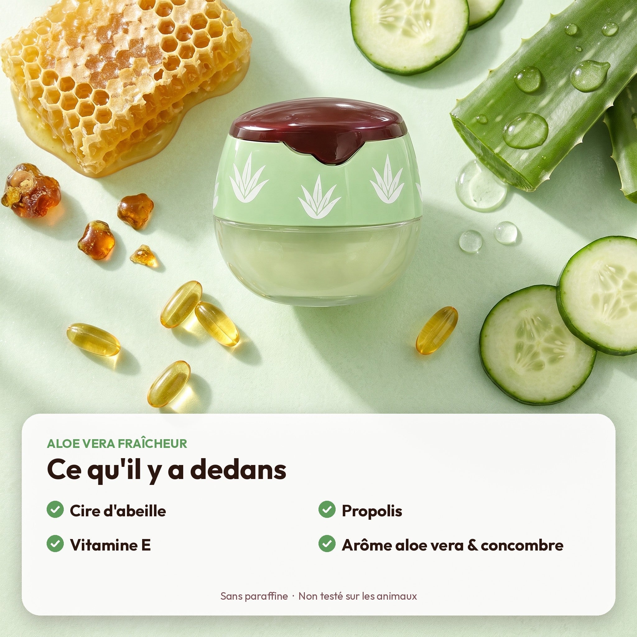 Ingrédients du baume Aloe Vera Fraîcheur