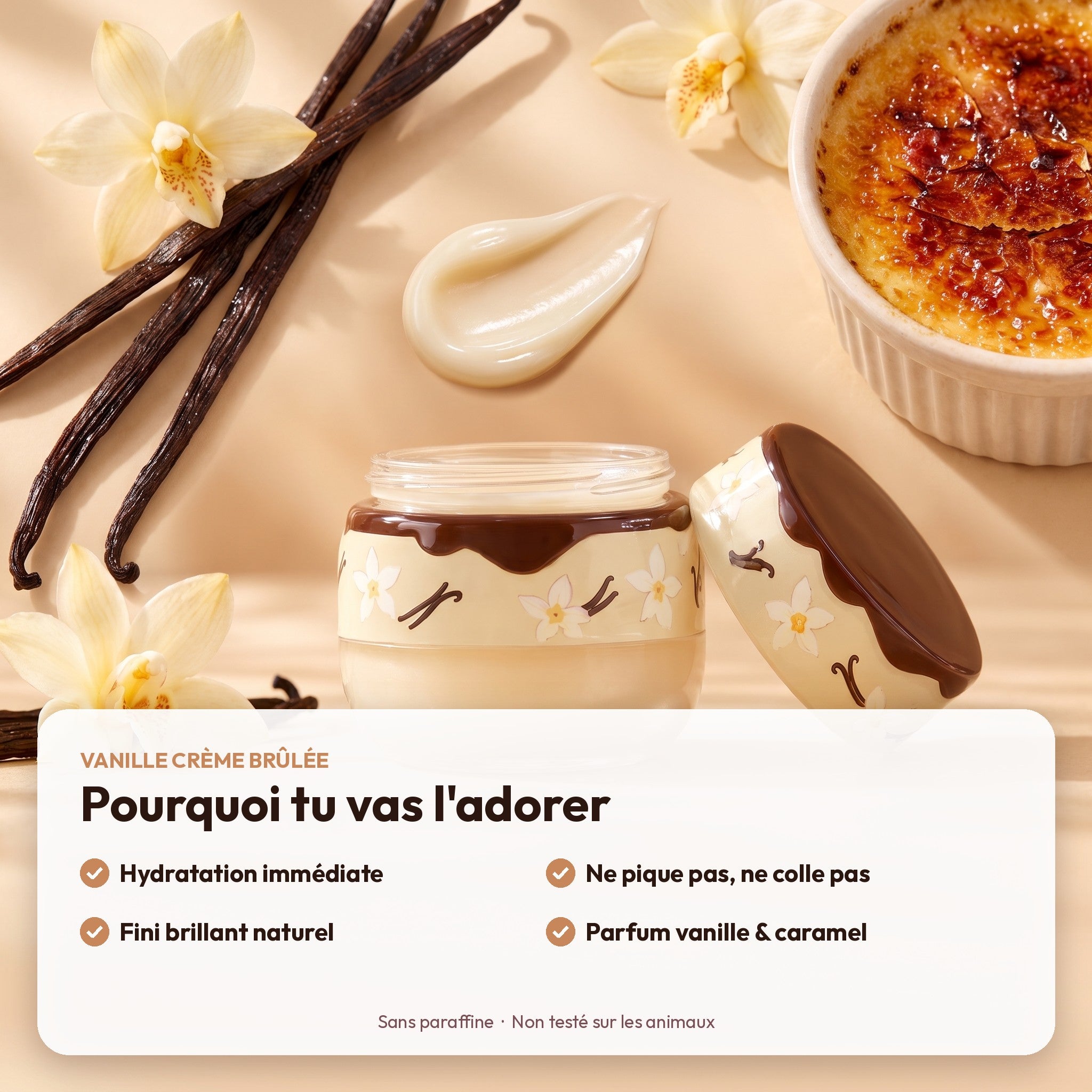 Bienfaits du baume Vanille Crème Brûlée