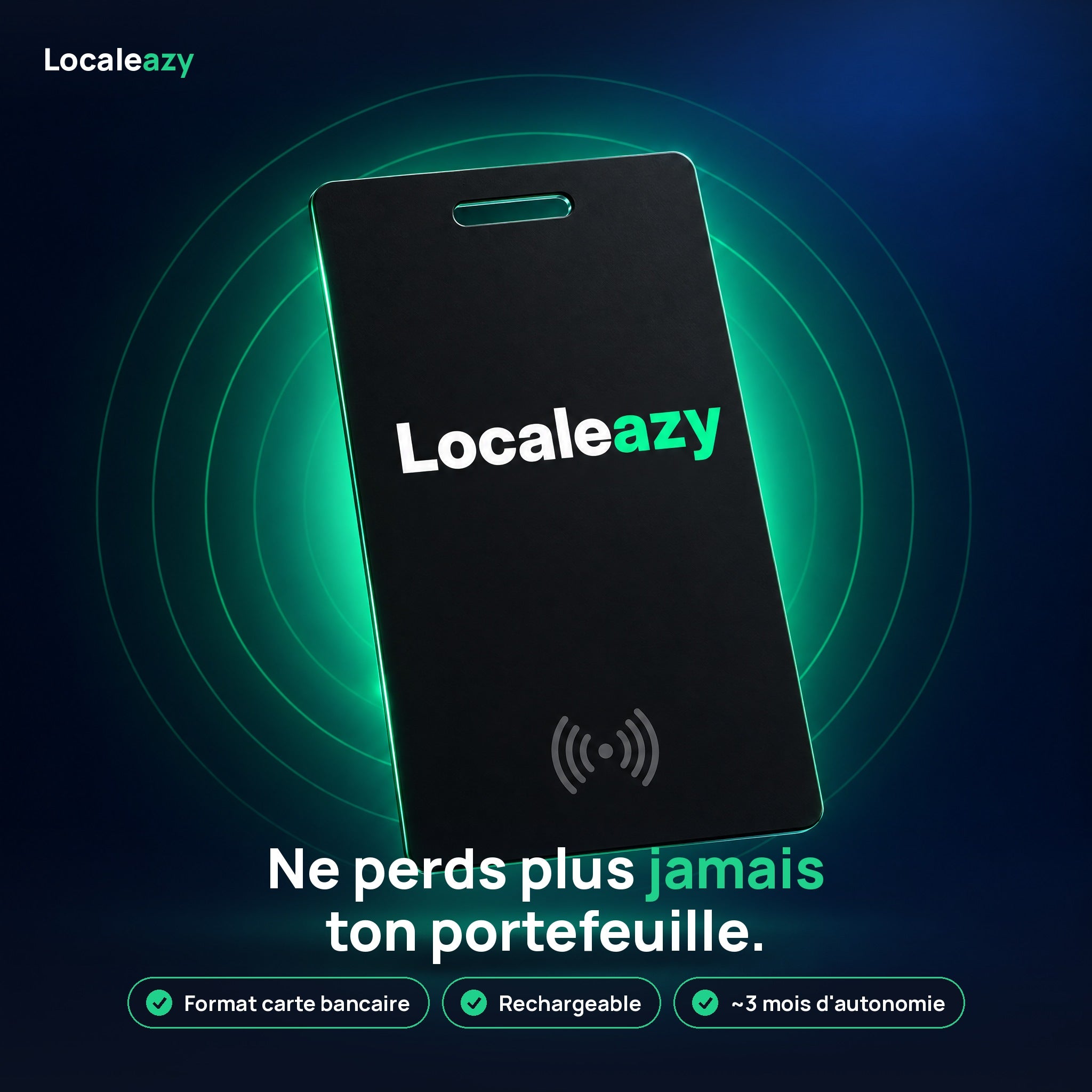 Carte Localeazy, tracker GPS format carte bancaire rechargeable